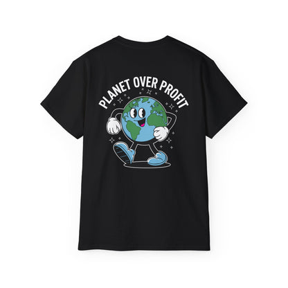 Planet Over Profit 🌍 - Unisex Tee (Charity Tee) - BLACK